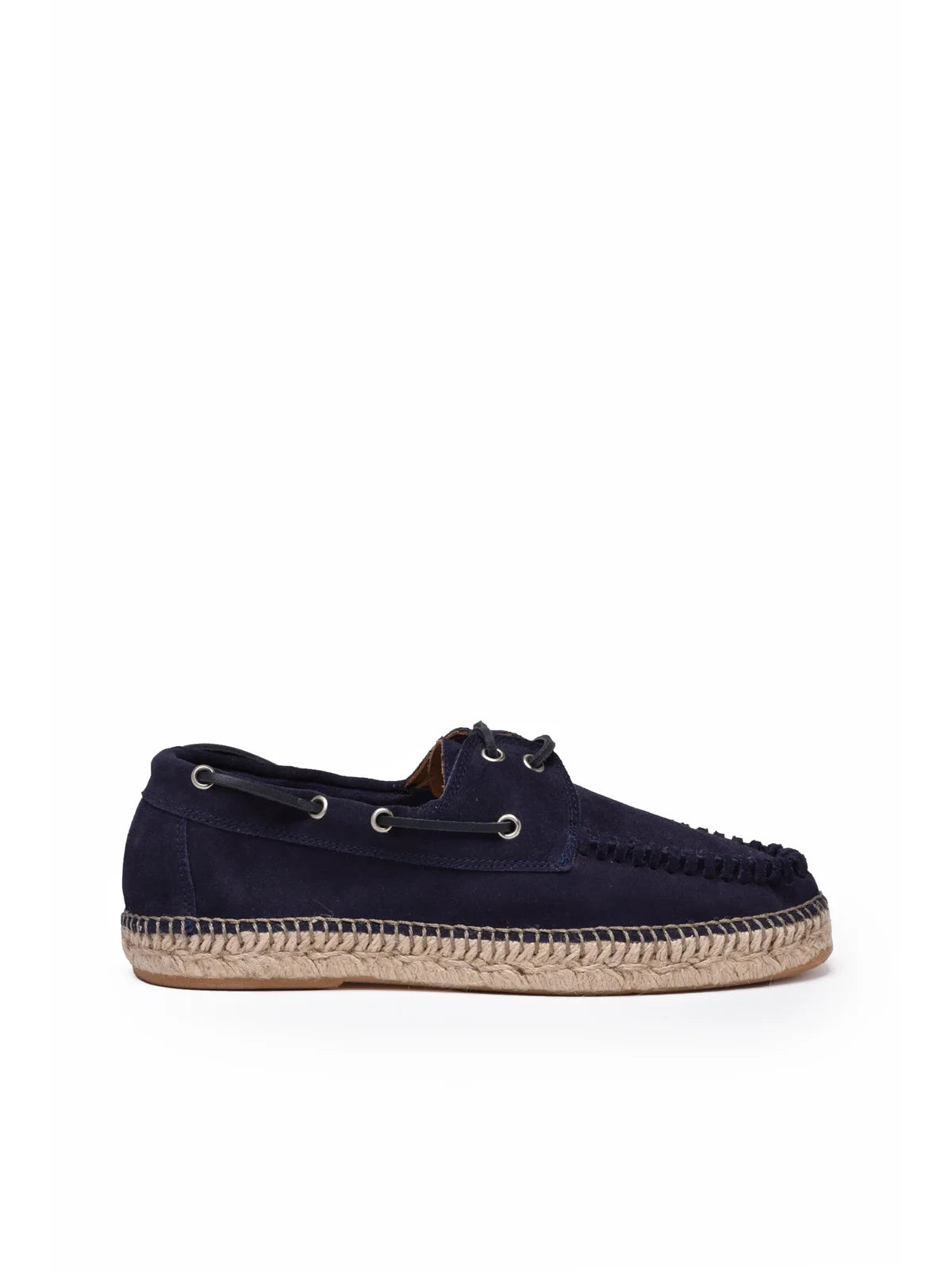 Blue Leather Rubber Espadrillas