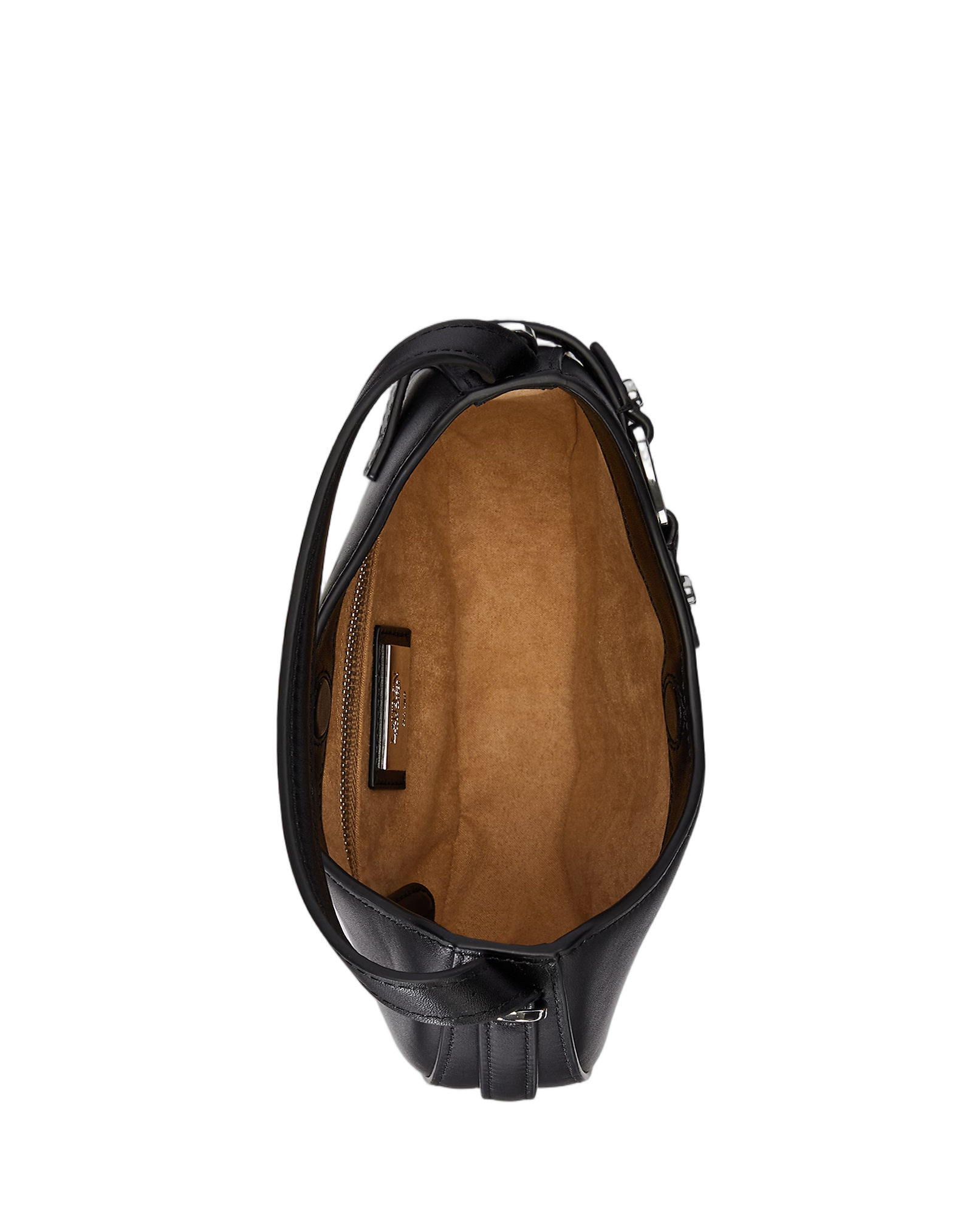 Crescent-Shaped Black Crossbody Bag