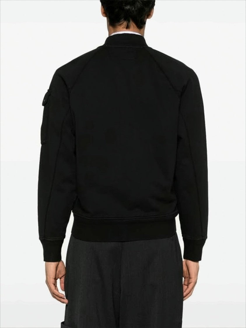 Structured Black Jacket with Ribbed Cuffs