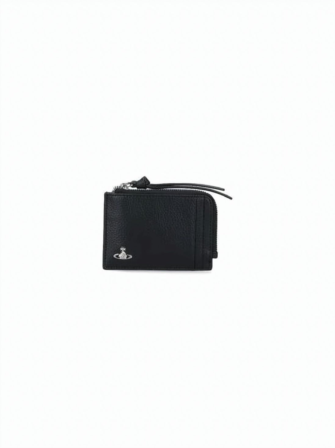 Textured Zip Cardholder With Metallic Emblem