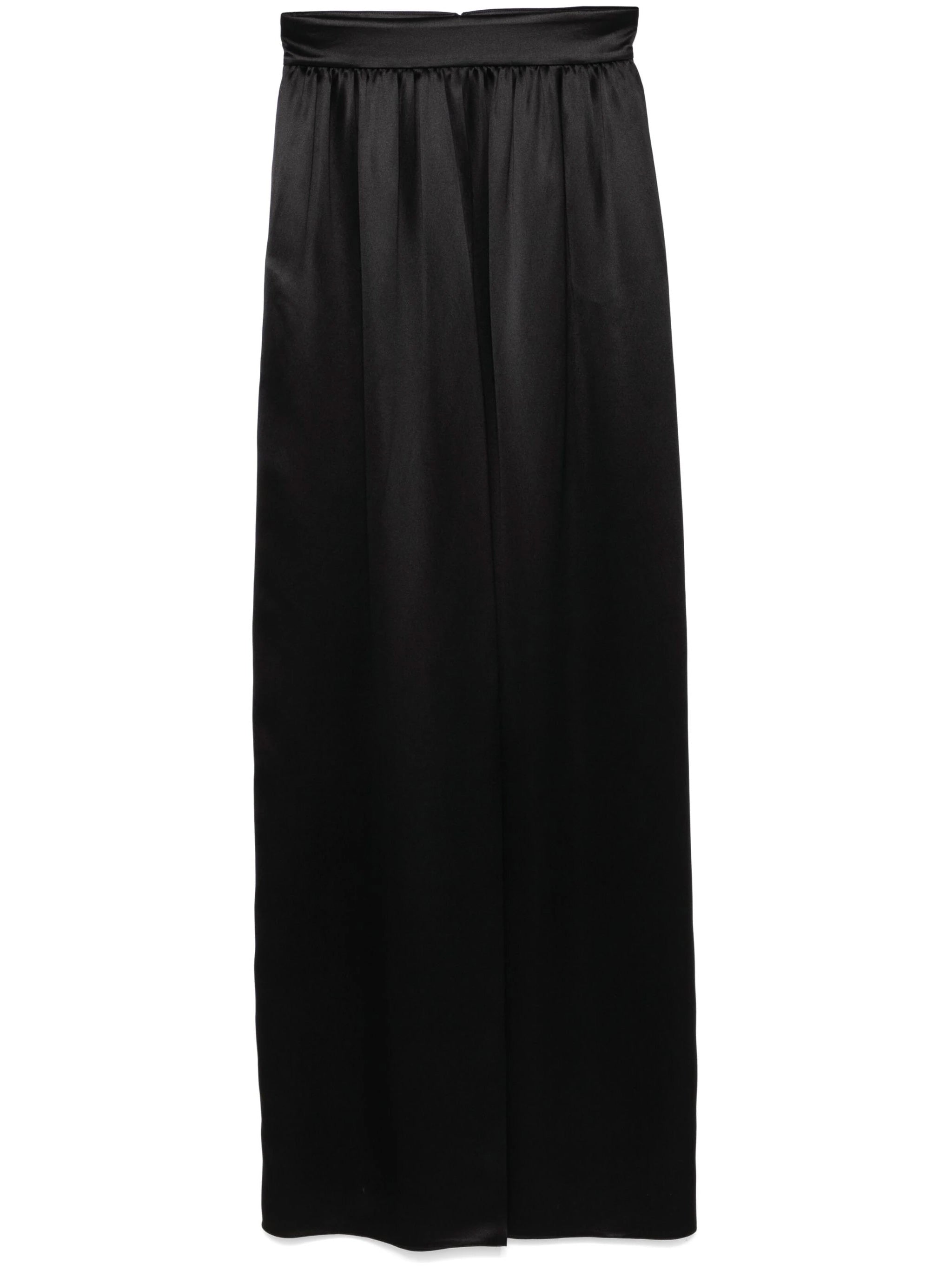 Maxi Skirt in Smooth Viscose with Gathered Waistband