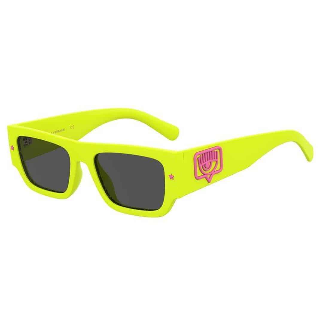 Cf 7013/S Bold Rectangular Neon Yellow Sunglasses