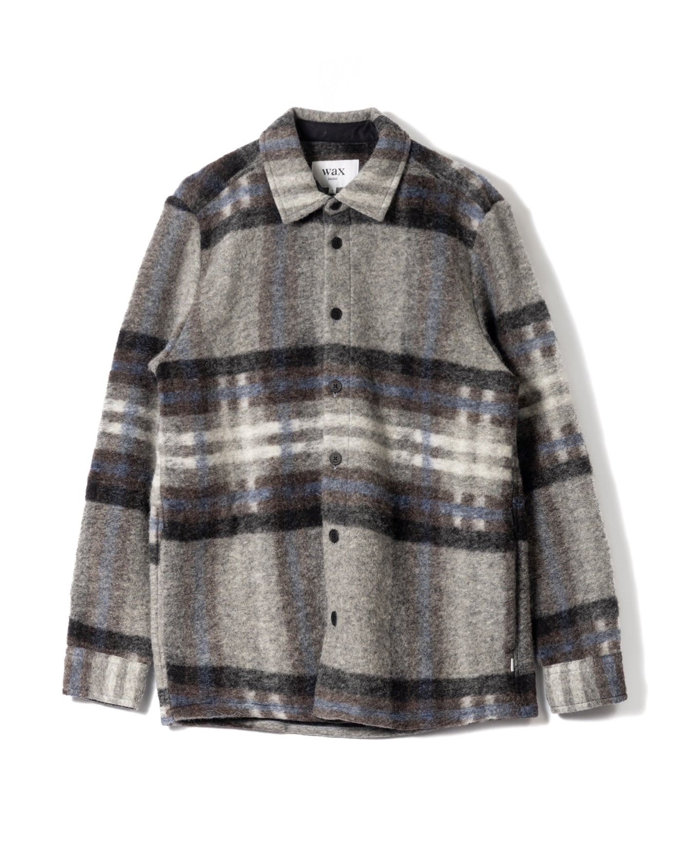 Wool Check Overshirt with Classic Collar