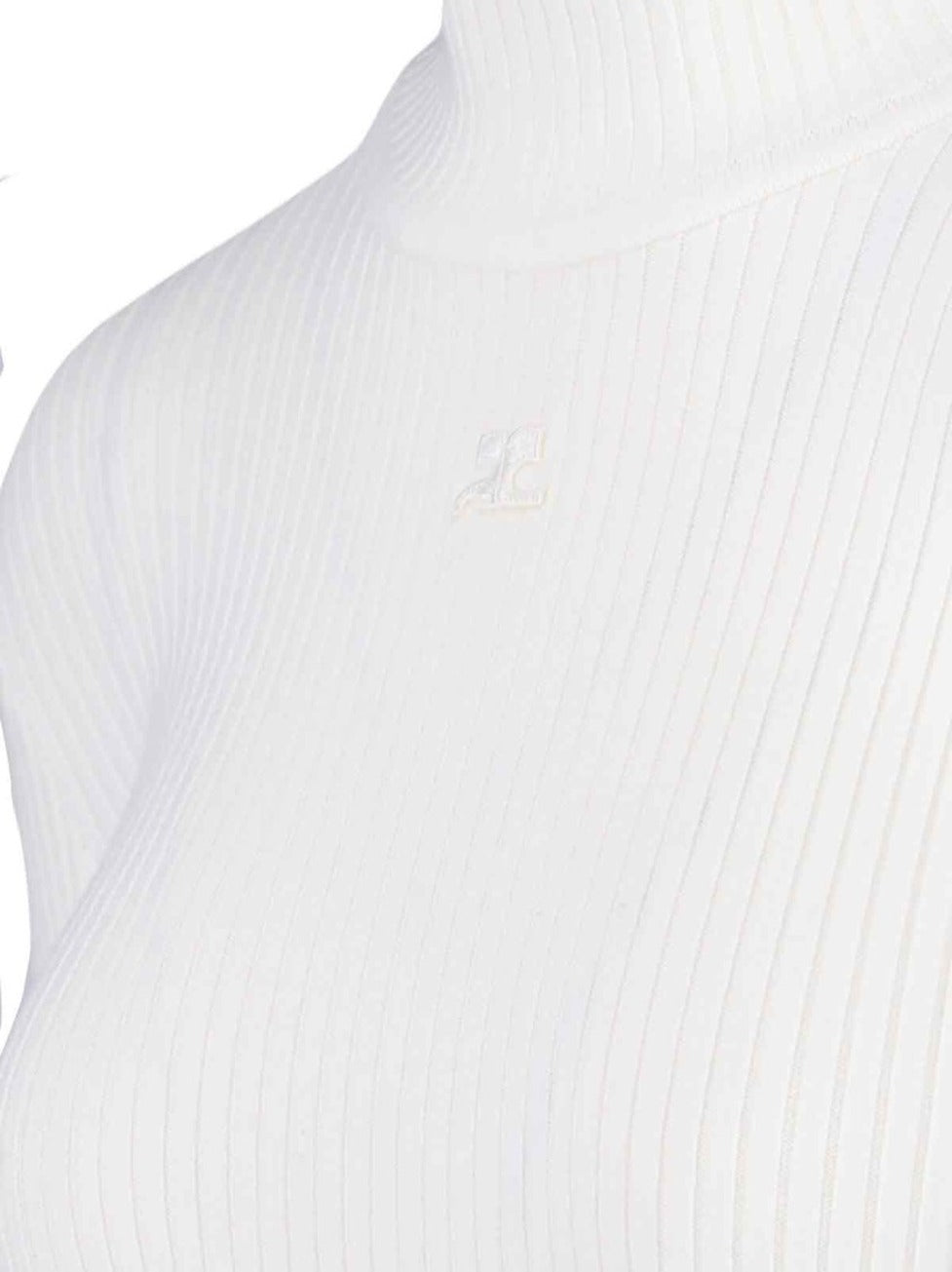 Logo Turtleneck, In White Viscose Blend