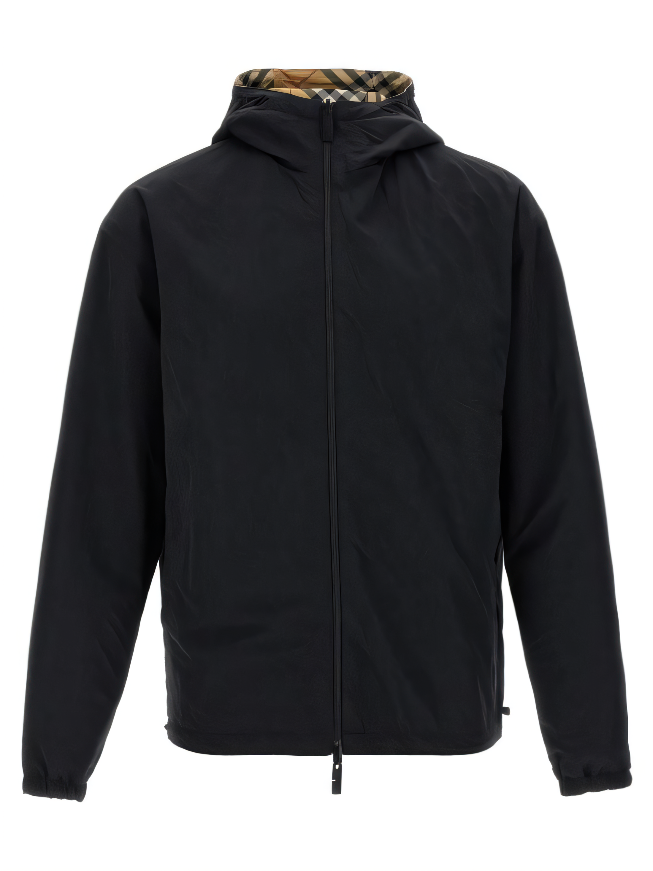 Reversible Check and Solid Black Trapper Jacket