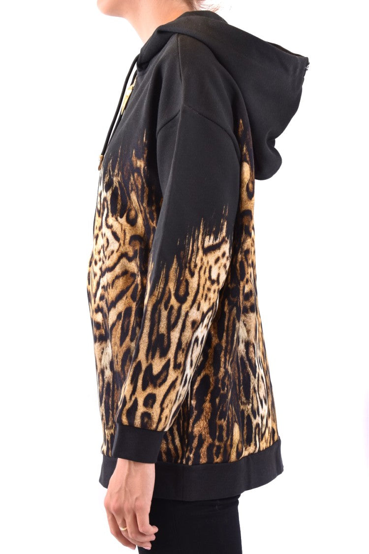 Multicolor Animal Print Sweatshirt With Gold-Tone Zipper