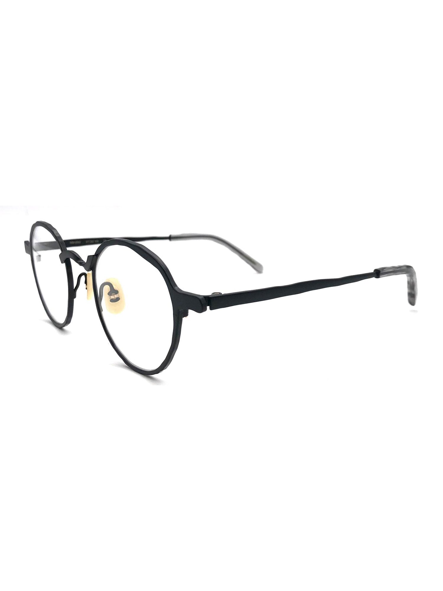 Rounded Black Metal Optical Frame with International Fit