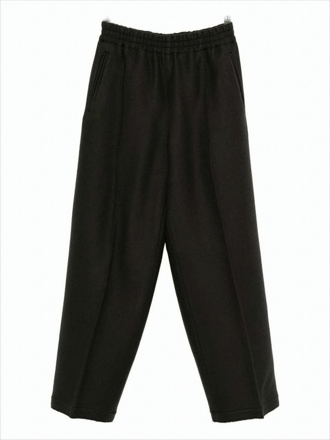 Relaxed Fit Wool Pants with Tapered Leg