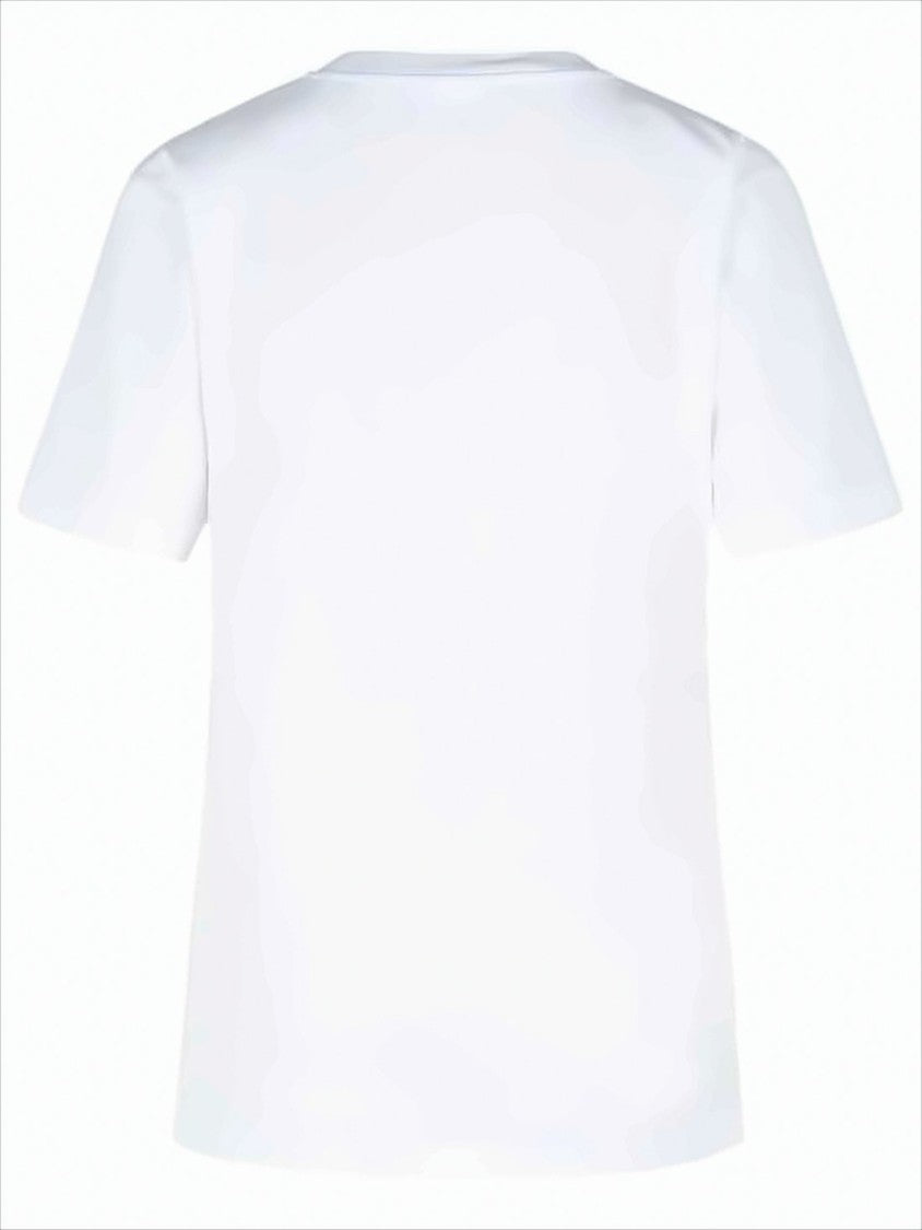 T-shirt bawełniany z fakturowanym czarnym napisem