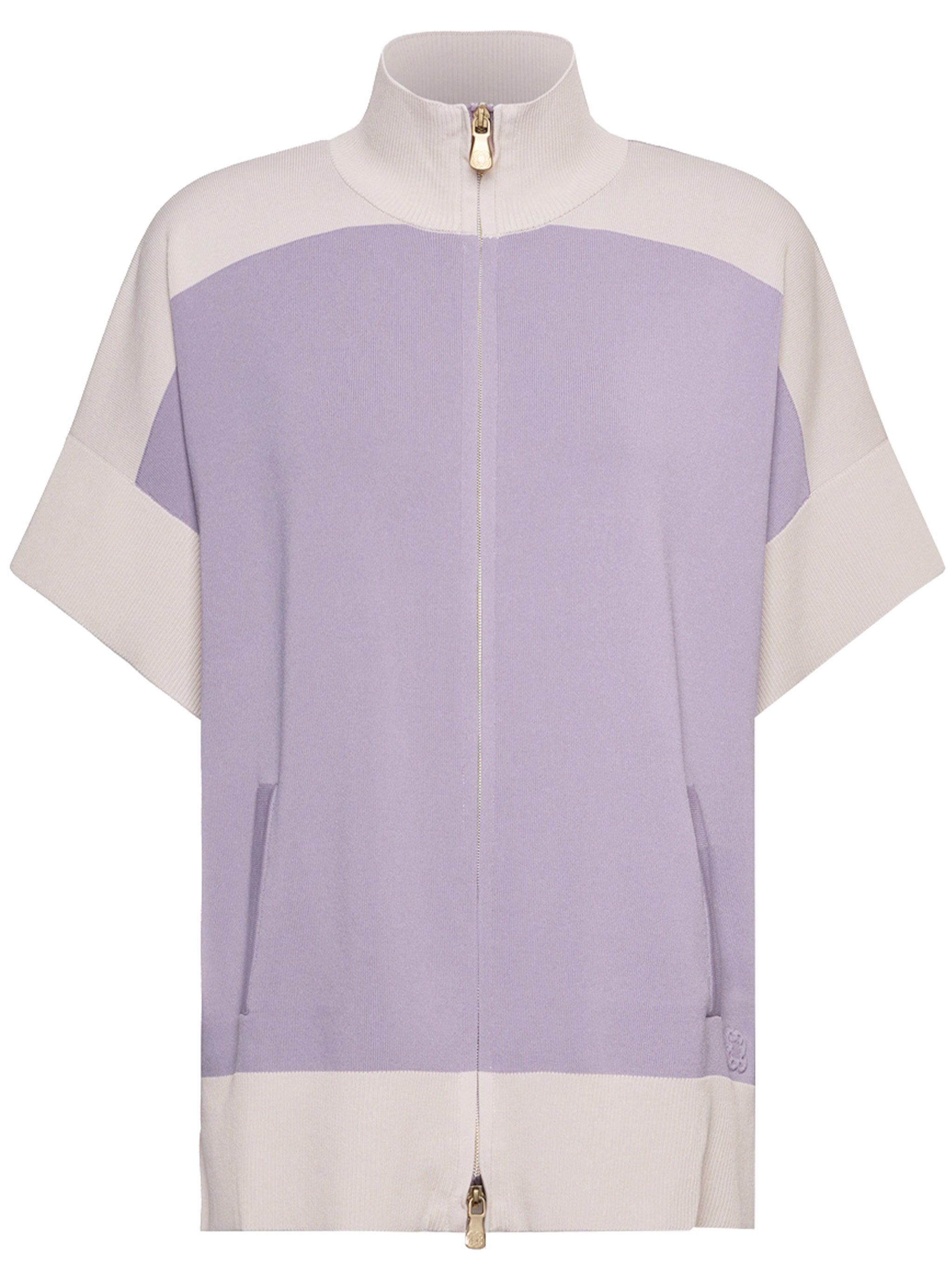 Cappa Relaxed Fit Lavender/Beige Zip Jacket