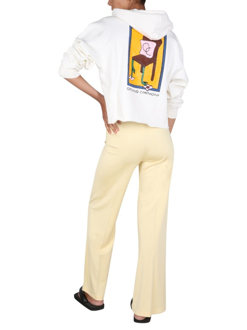 Cropped Hoodie With Artistic Graphics