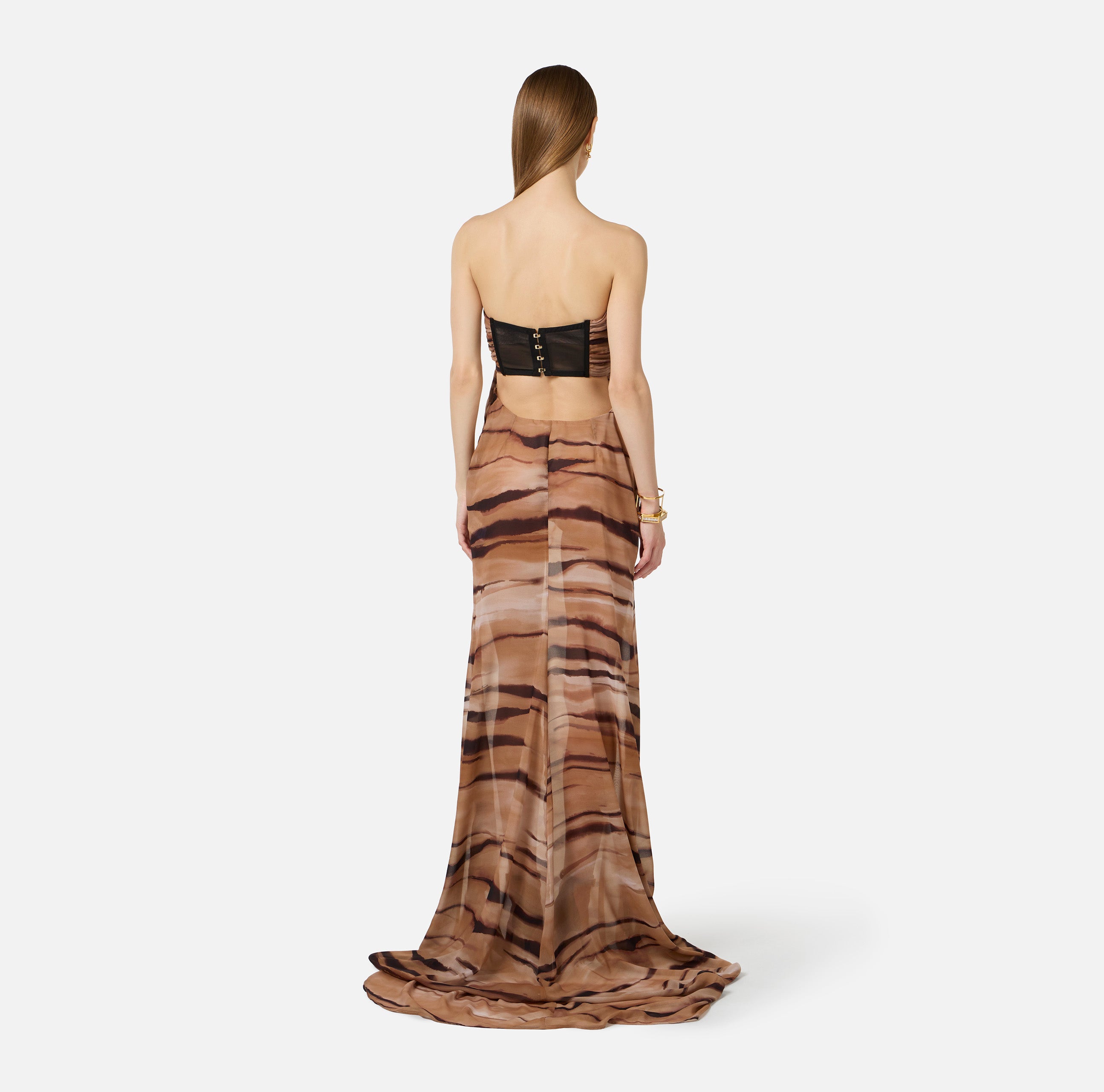 Red Carpet Chiffon Off Shoulder Dress