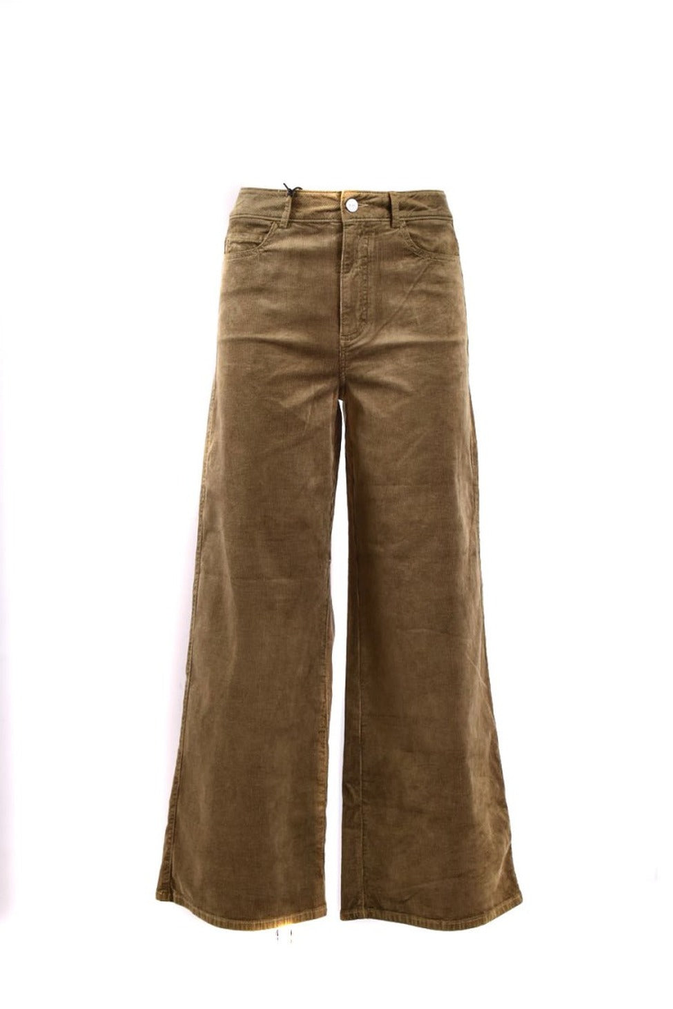 Wide-Leg Corduroy Jeans With High Waist And Design
