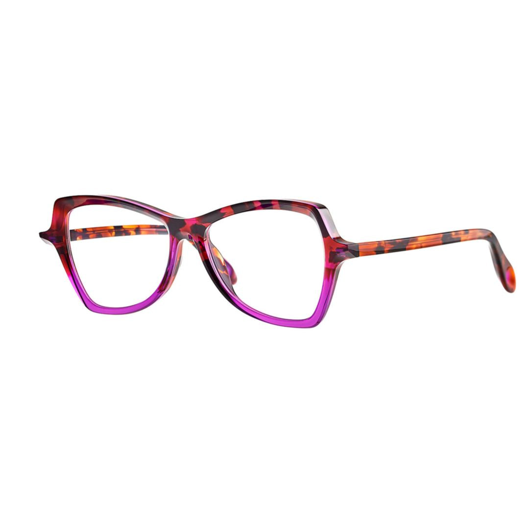 Bedtime 008 Brown Dalmatian+Transparent Purple Artistic Cat-Eye Sunglasses