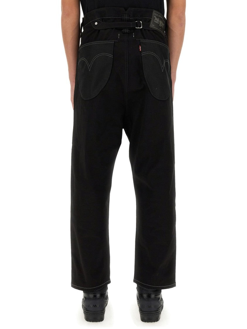 High-Waisted Wide-Leg Pants With Distinctive Stitching