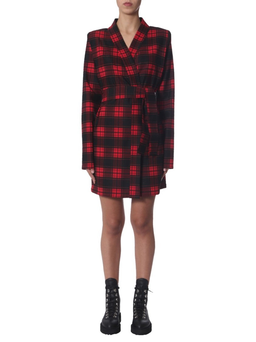 Wrap-Style Mini Dress With V-Neckline