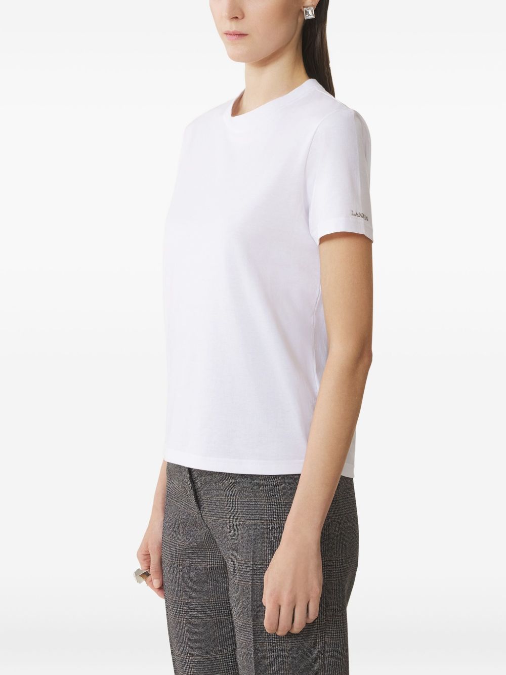 Short-Sleeved Top with Rounded Neckline