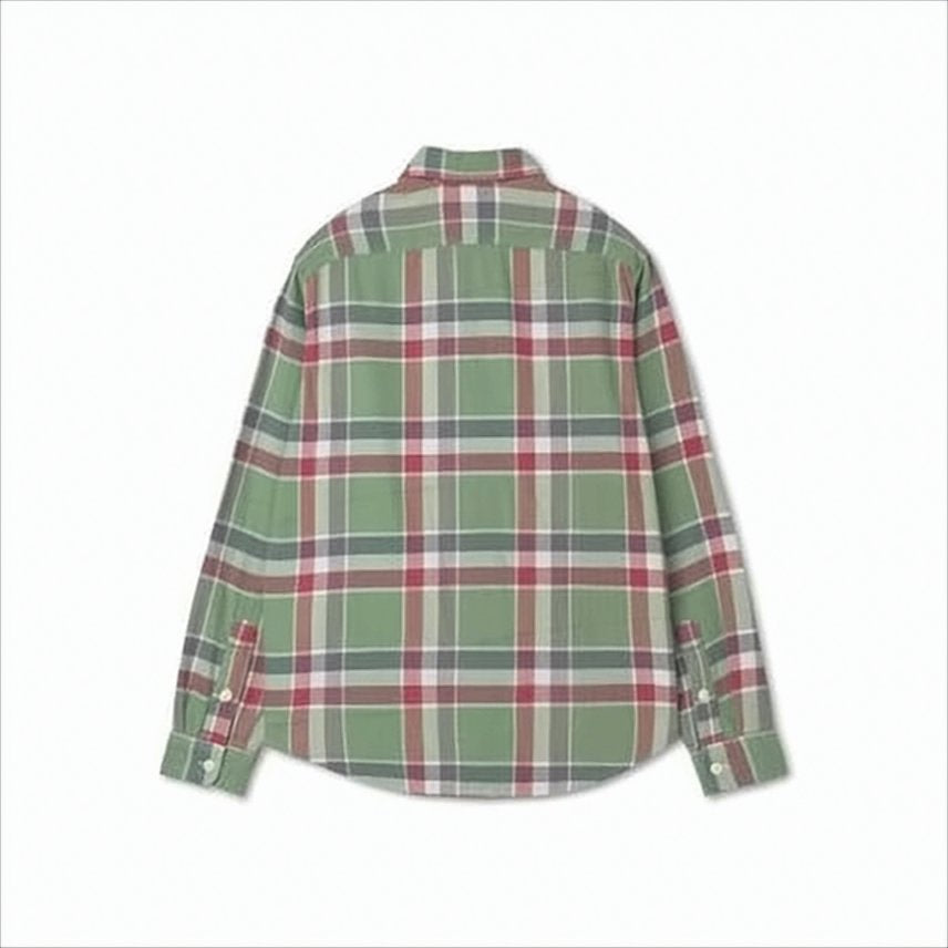Classic Long-Sleeve Plaid Shirt with Chest Pockets