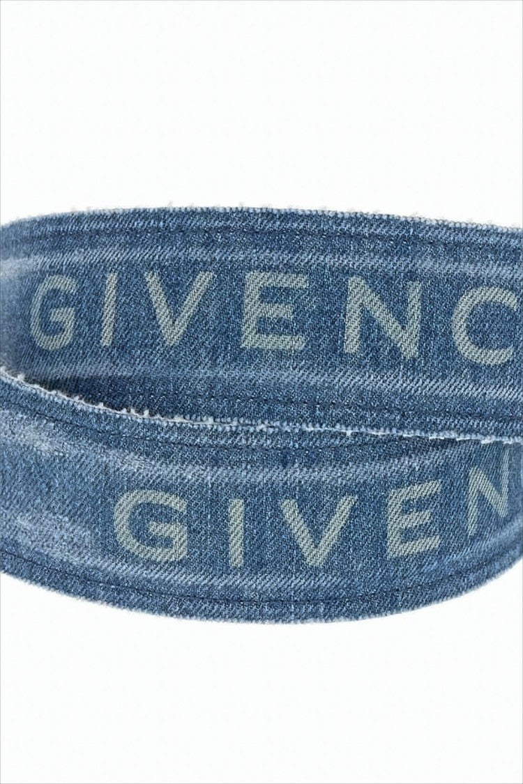 Denim Bag Strap with Silver-tone Hardware and Subtle Branding