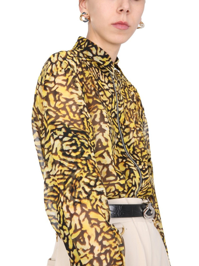 Bold Yellow And Black Animal Print Long Shirt