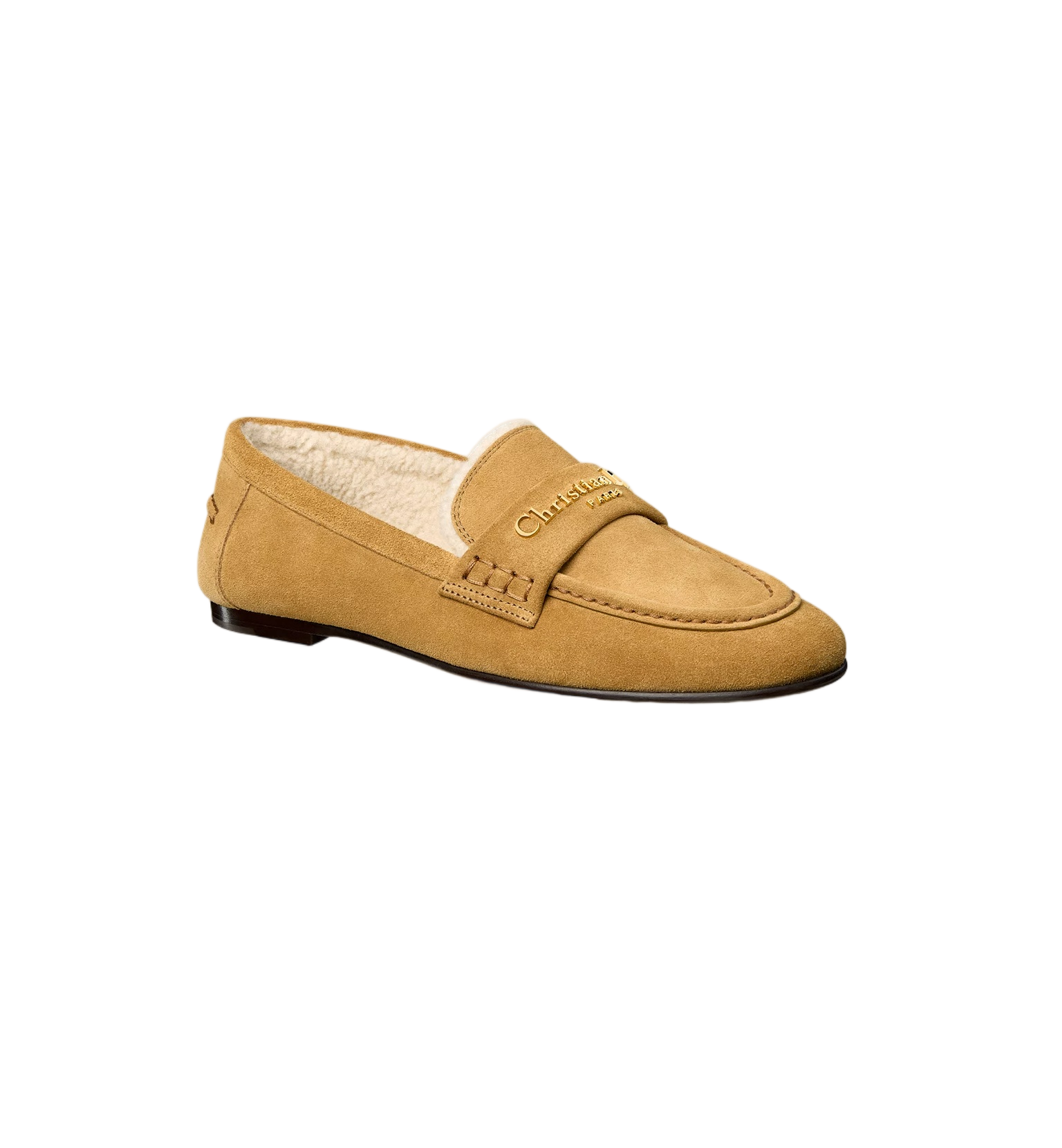 Tan Classic Suede Shearling Lined Loafers