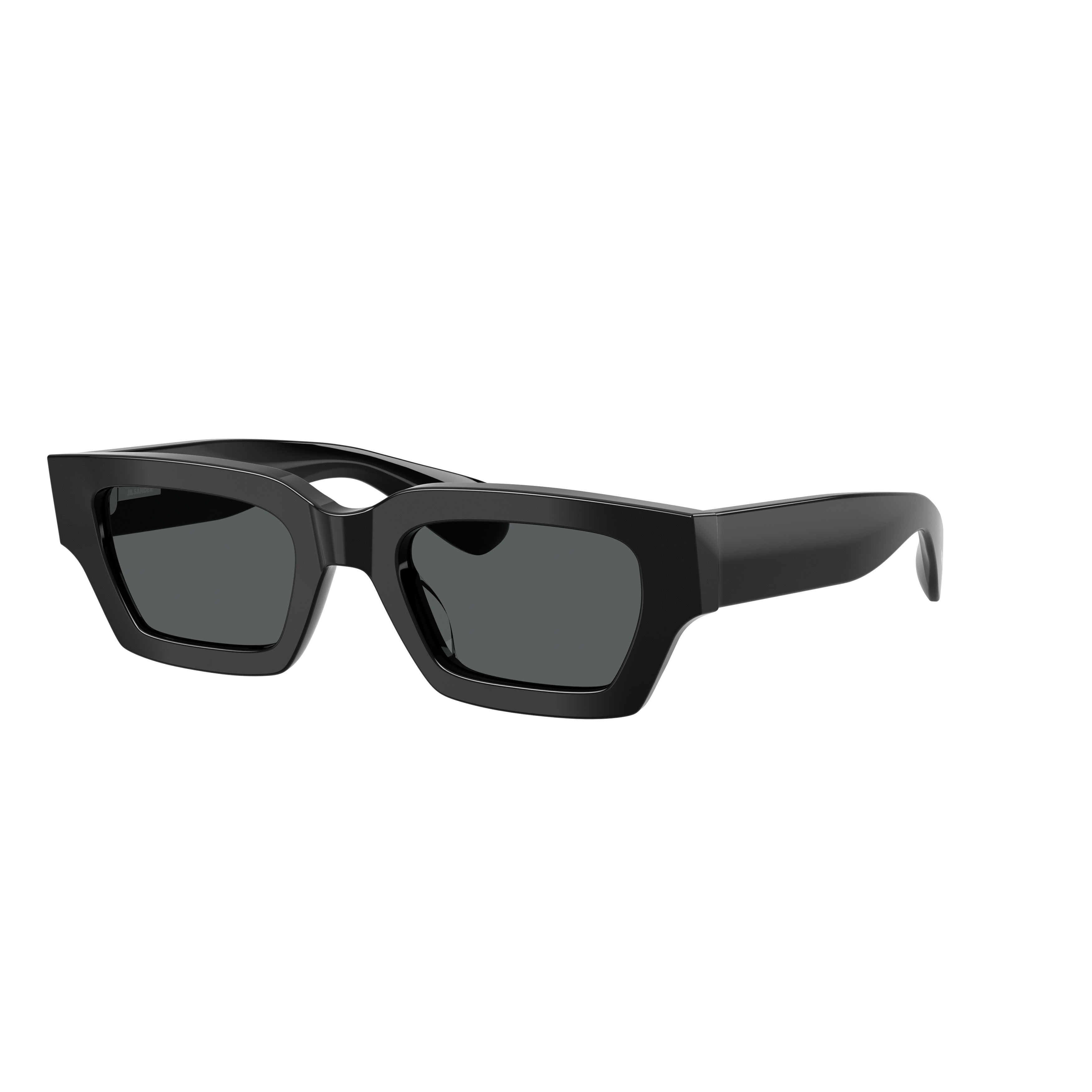 Rectangular Black Acetate Sunglasses With Wide Arms