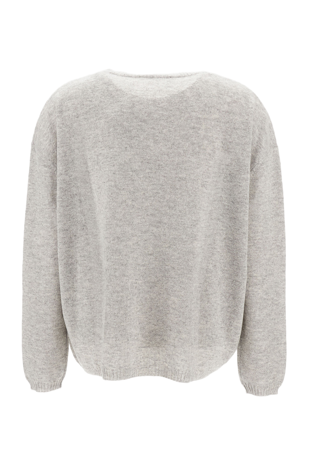 Classic Knit Sweater In Soft Grey Tone