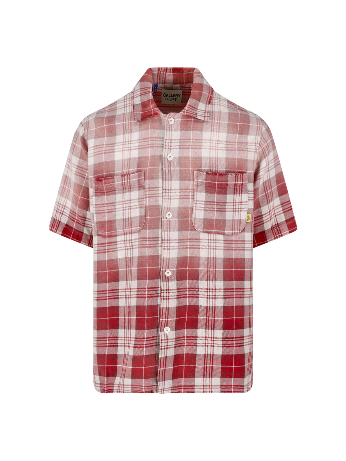 Short-Sleeve Plaid Shirt With Button-Down Front And Chest Pockets