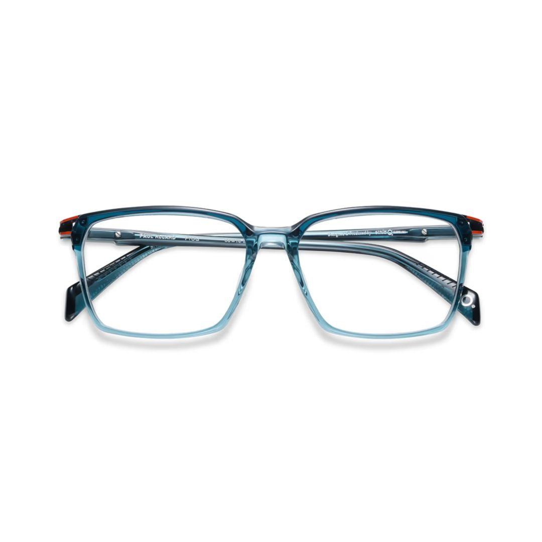 Paul Ricard Rectangular Frame Eyeglasses with Translucent Blue