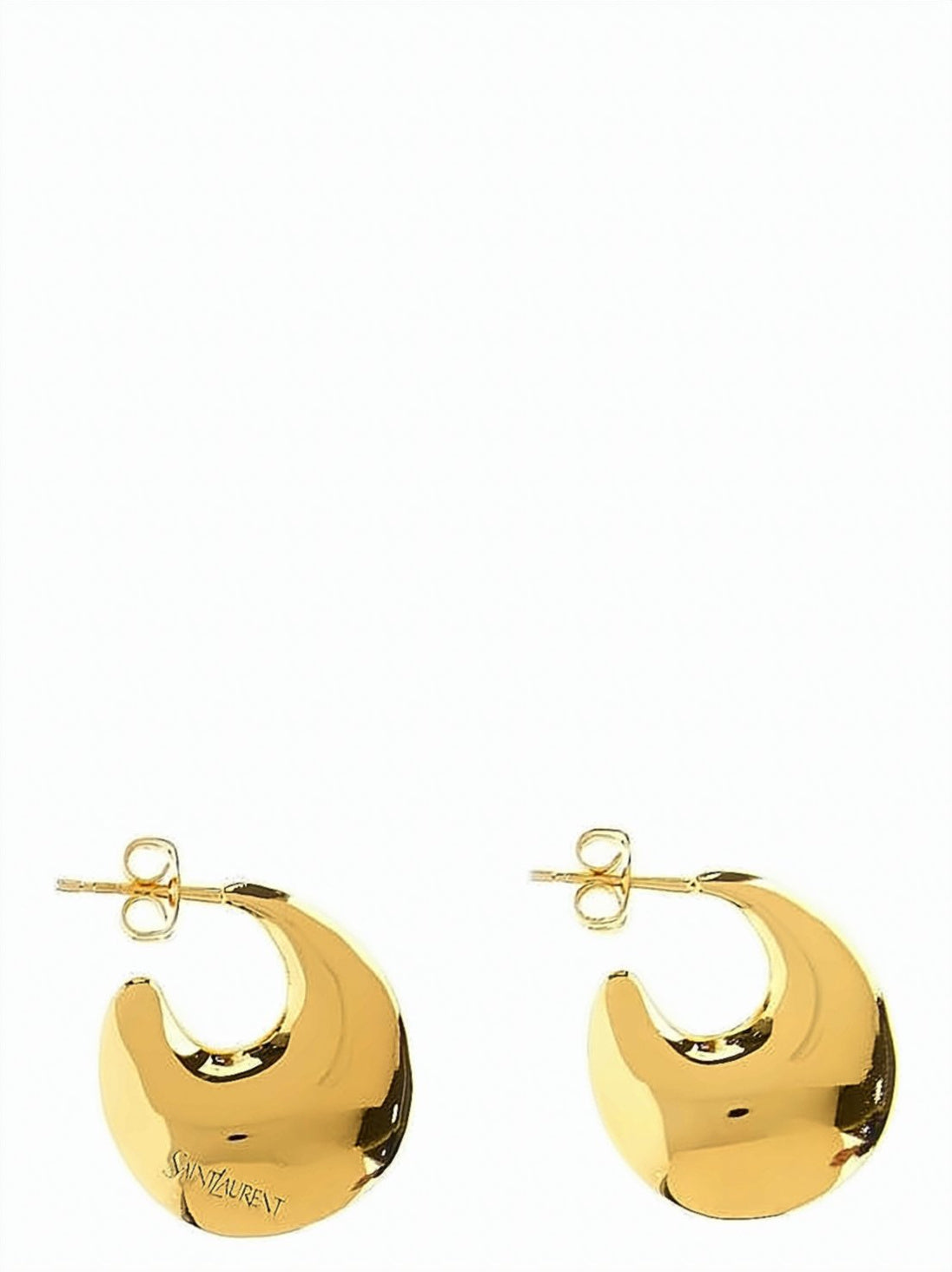 Crescent Hoop Earrings with Polished Finish