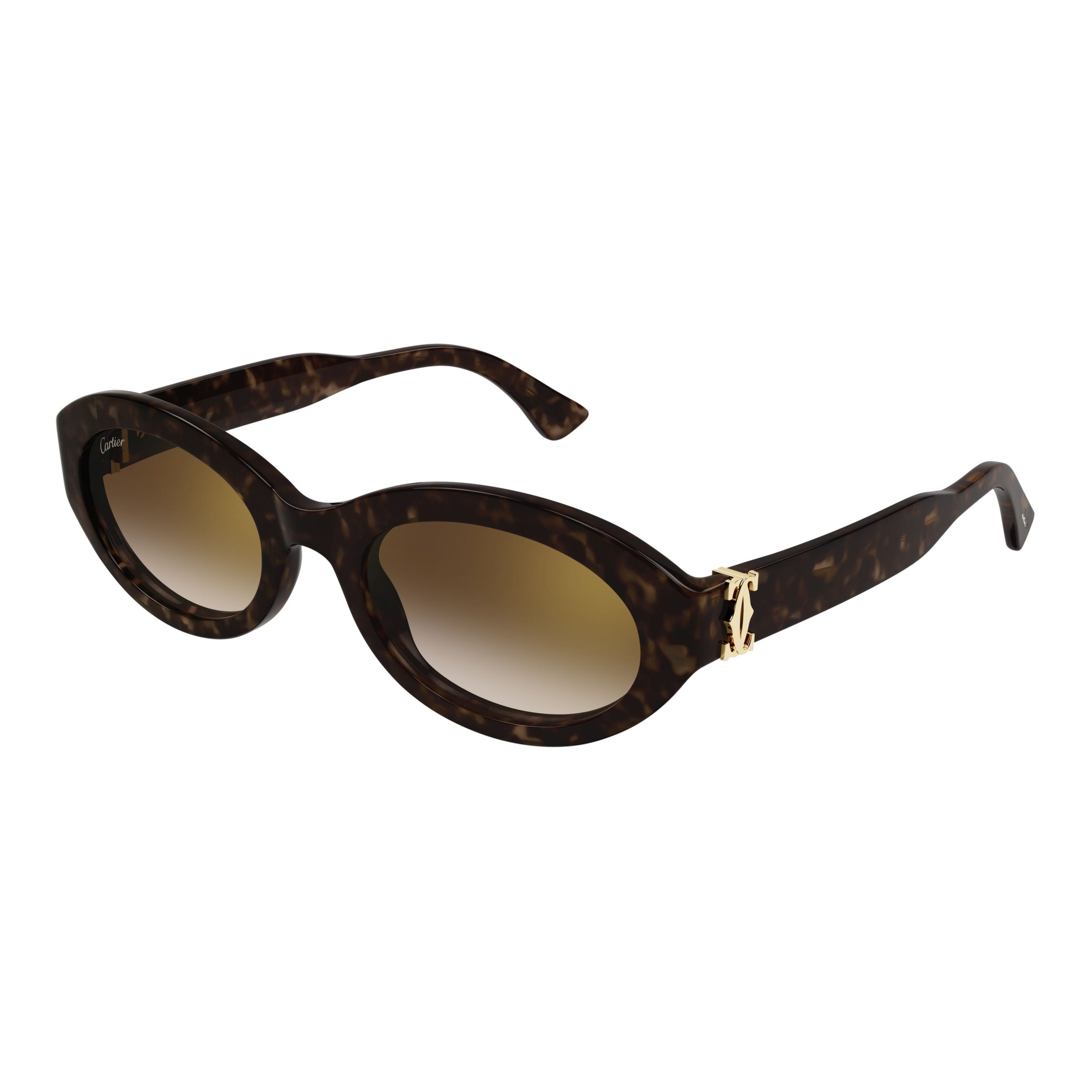Tortoiseshell Oval Frame Sunglasses with Gradient Lenses