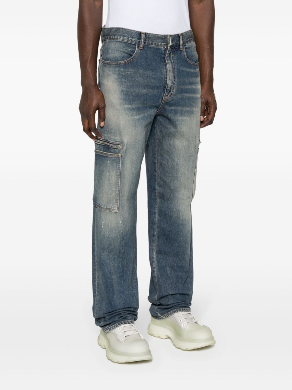 Medium Blue Straight Leg Denim Trousers