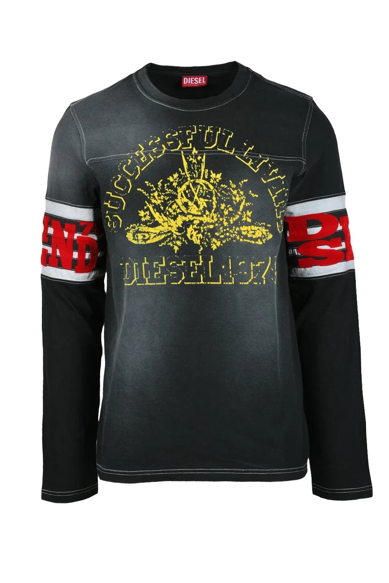 Long-Sleeve T-Shirt with Bold Graphic Print