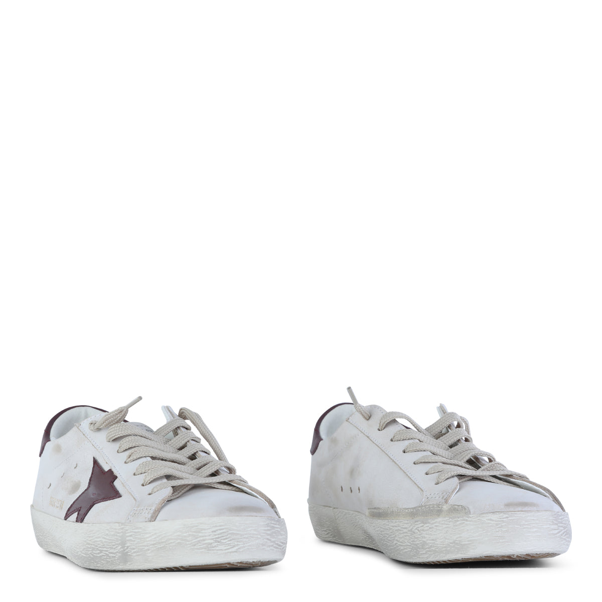 Distressed White Leather Sneakers