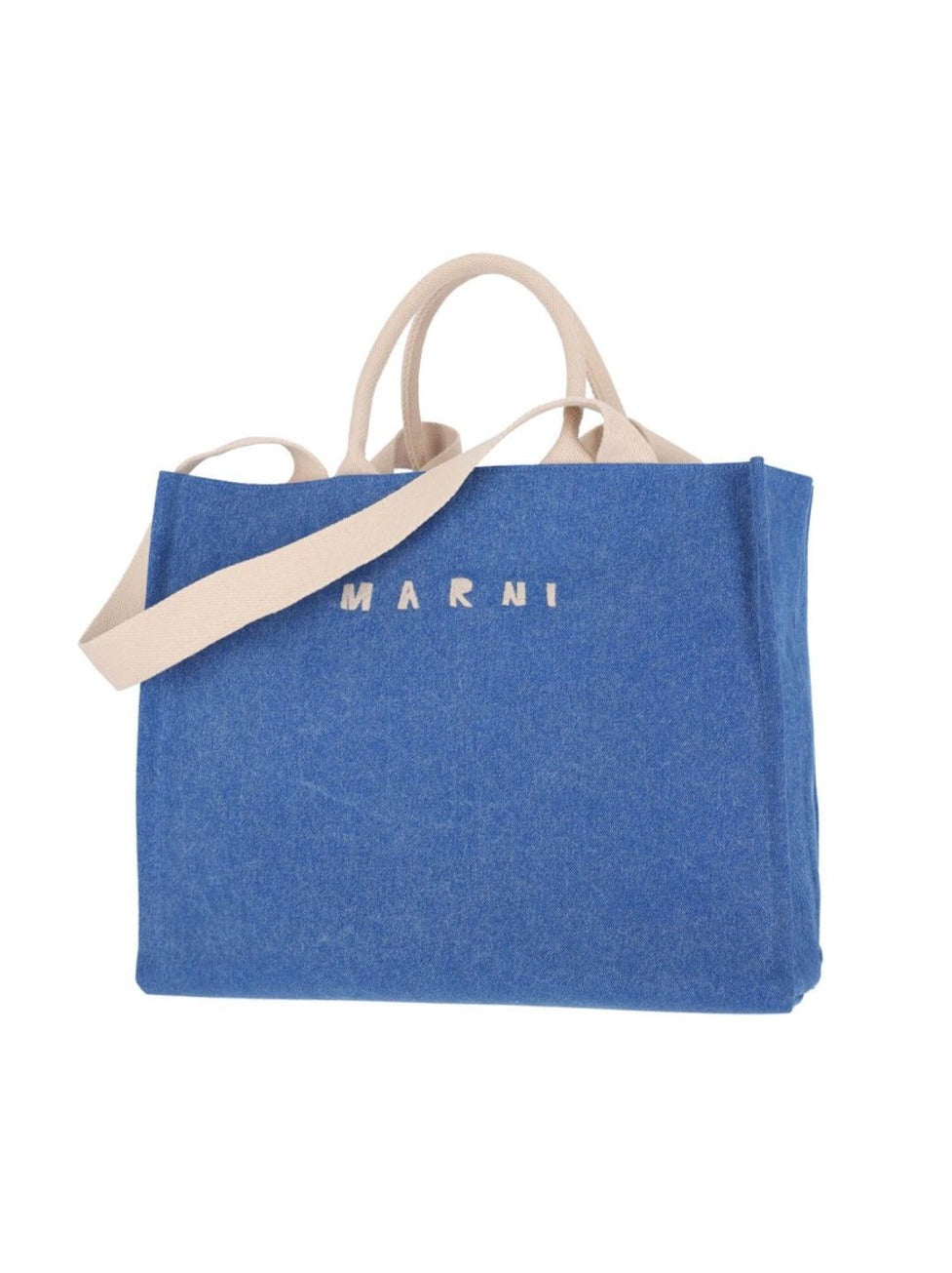 Rectangular Denim Tote Bag With Design
