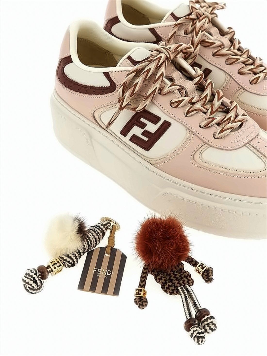 Chunky White Sole Sneakers with Braided Laces