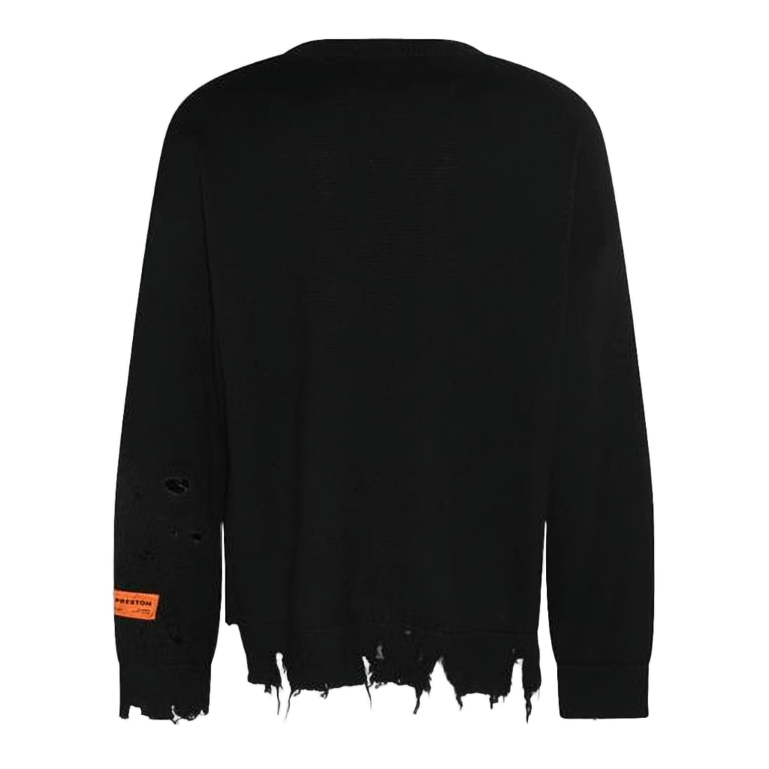 Distressed Wool Sweater with Logo Detail