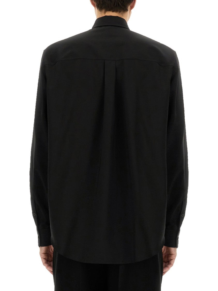 Tailored Black Wool Shirt