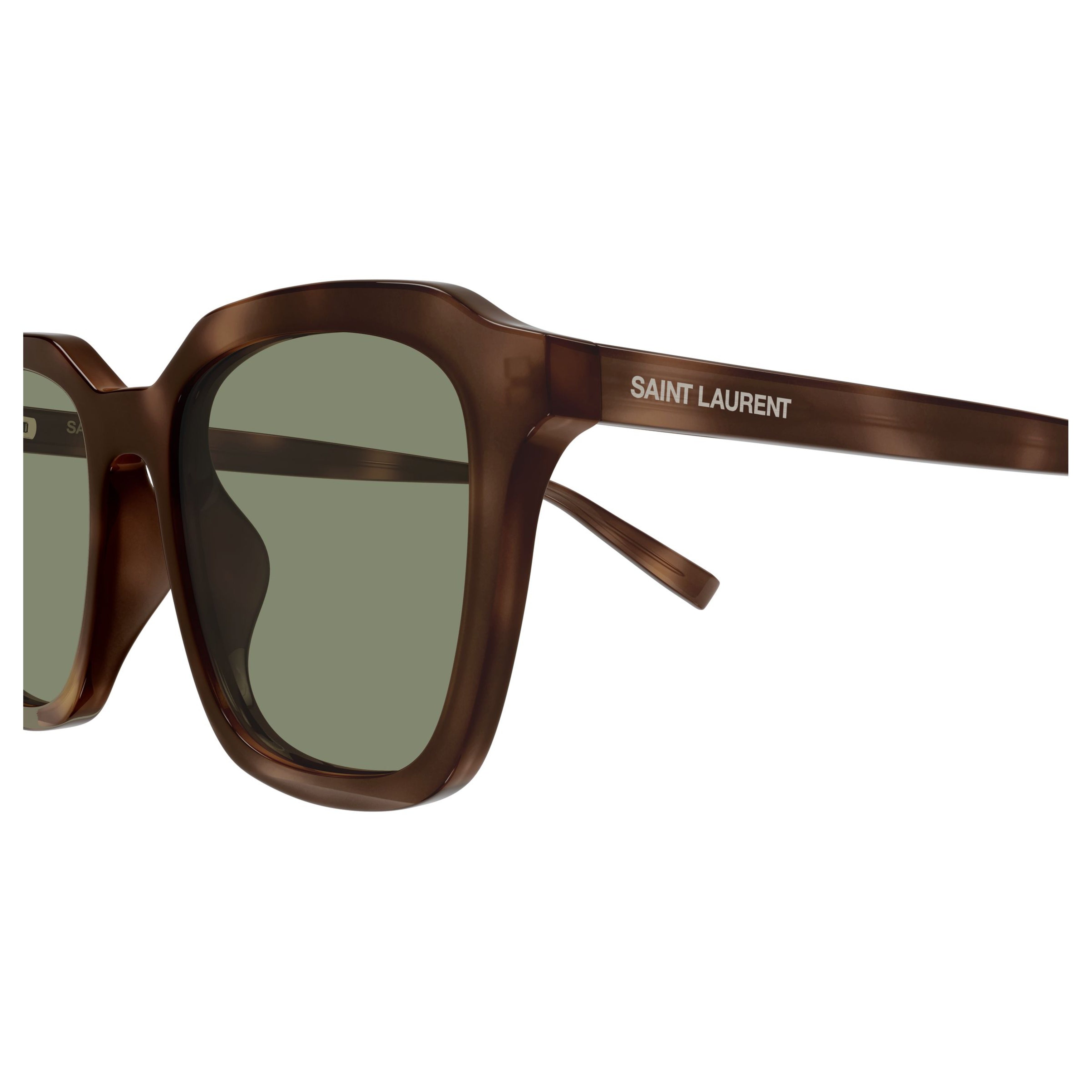 Square Frame Sunglasses With Tortoiseshell Pattern And Muted Green Lenses