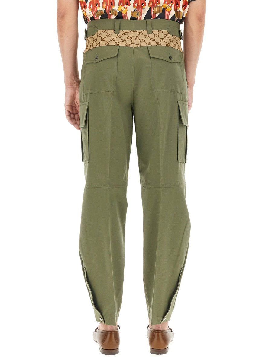Classic Cargo Pants with Button and Zipper Closure