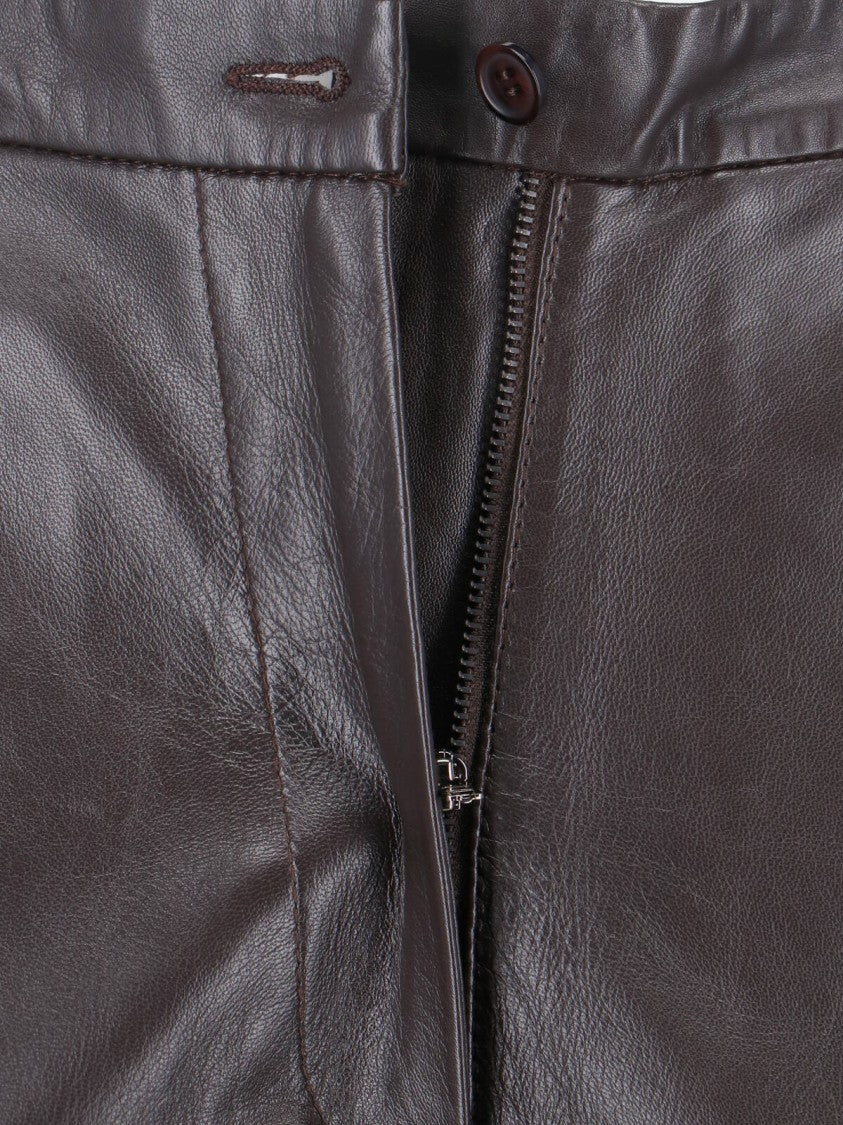 Tailored Brown Trousers With Straight Cut
