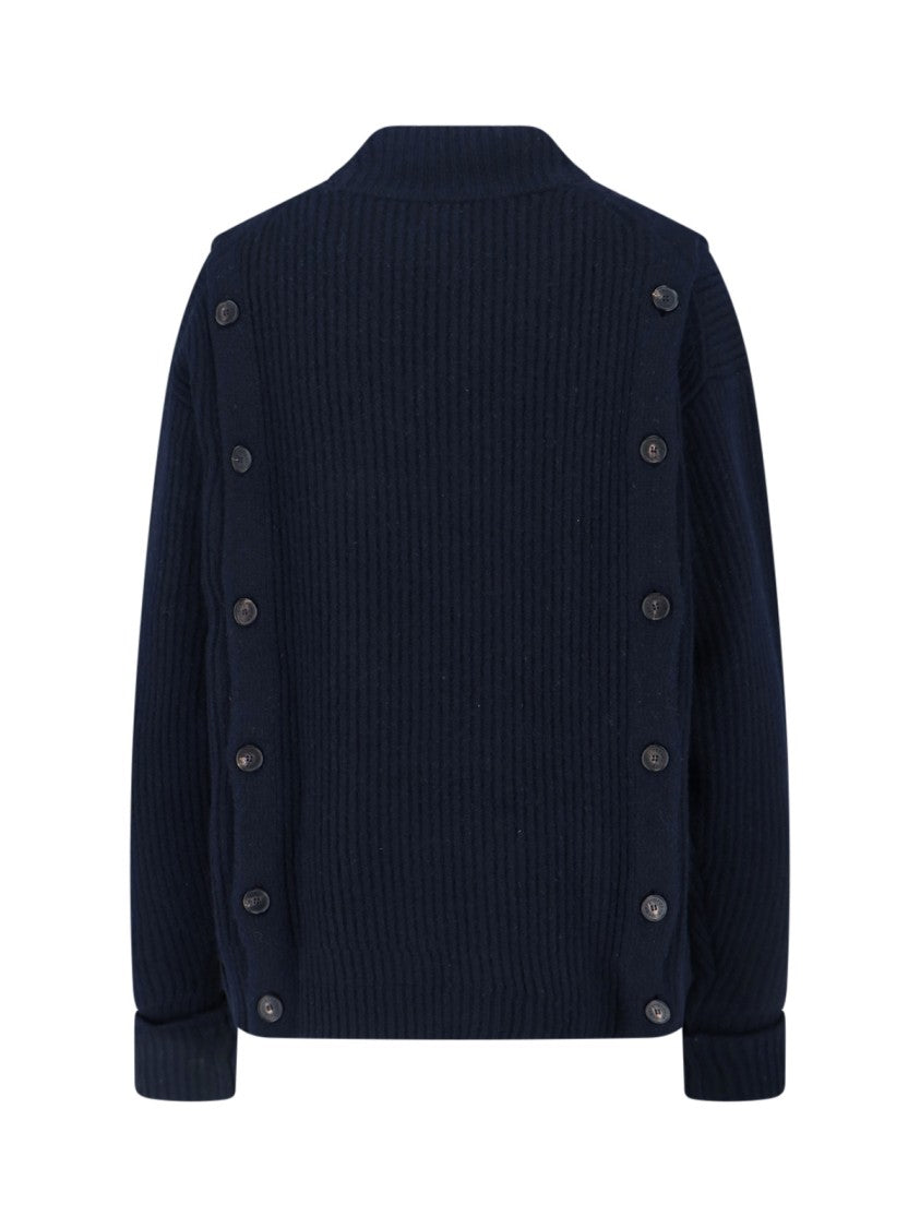 Ribbed Wool And Cashmere Sweater – Navy