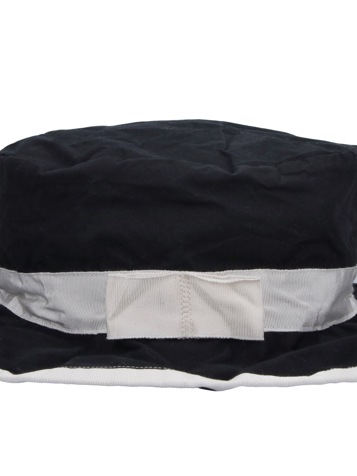 Black Wide-Brimmed Contrast Band Cotton Hat