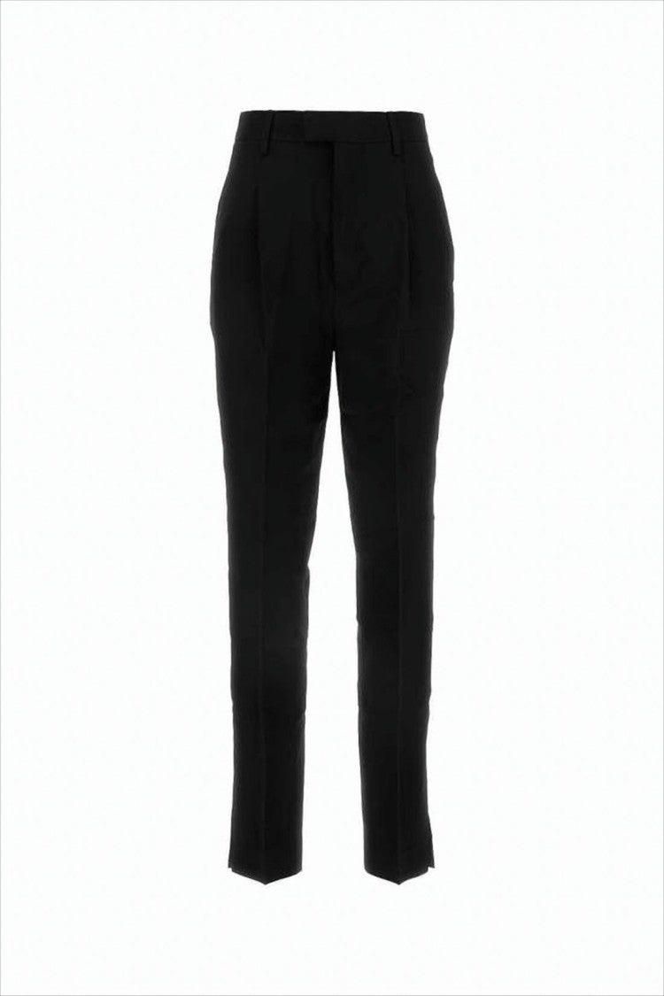 Tailored Black Suit Pants With High Waist And Sharp Pleats