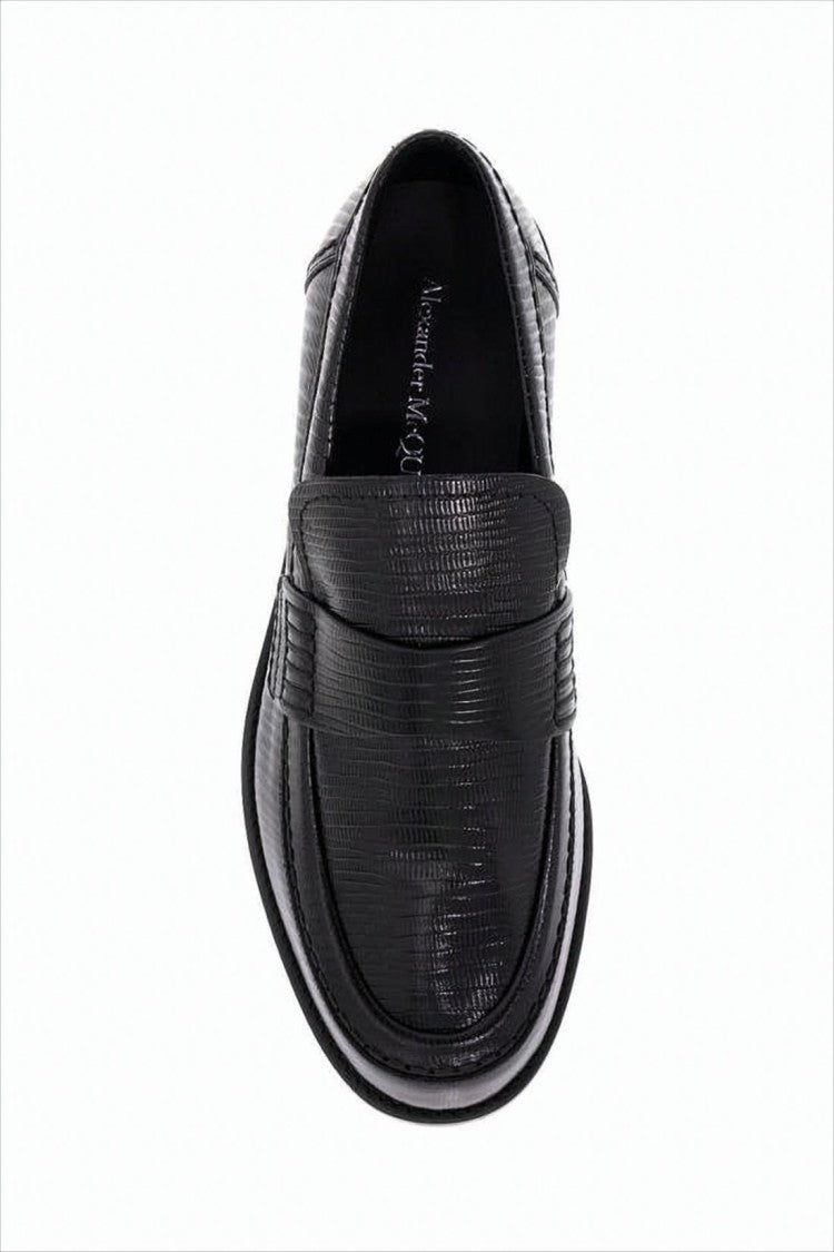 Textured Leather Loafer with Embossed Pattern