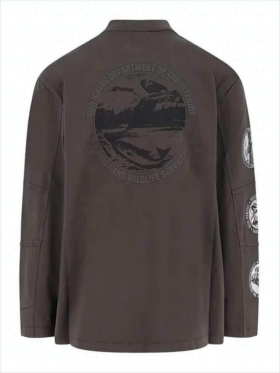 Long-Sleeve Brown Organic Cotton T-Shirt