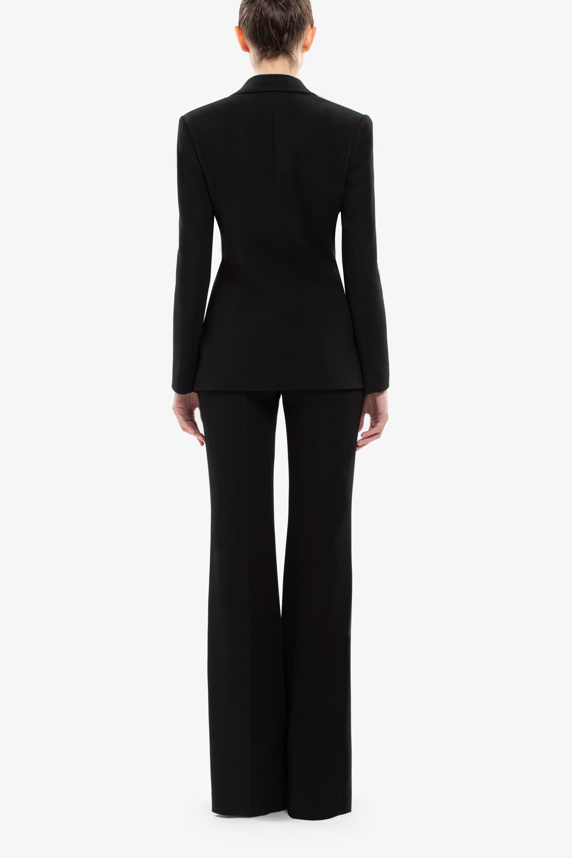 Jet Black Crepe Tailored Jacket