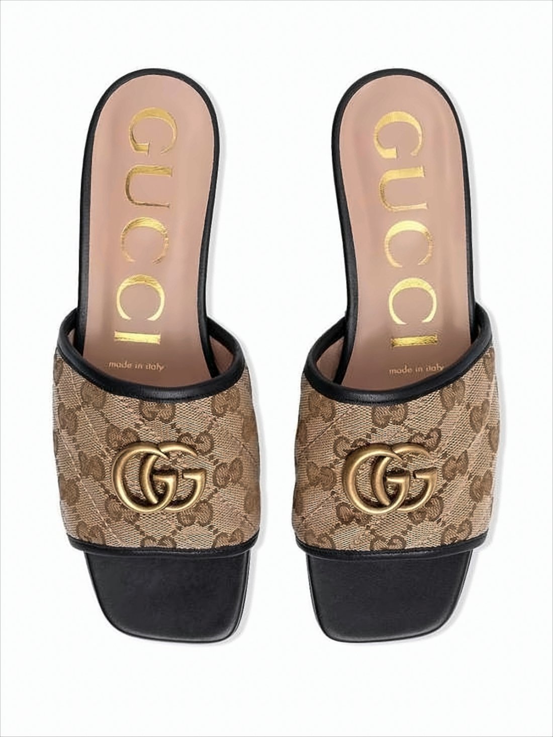 Beige Monogram Canvas Mules