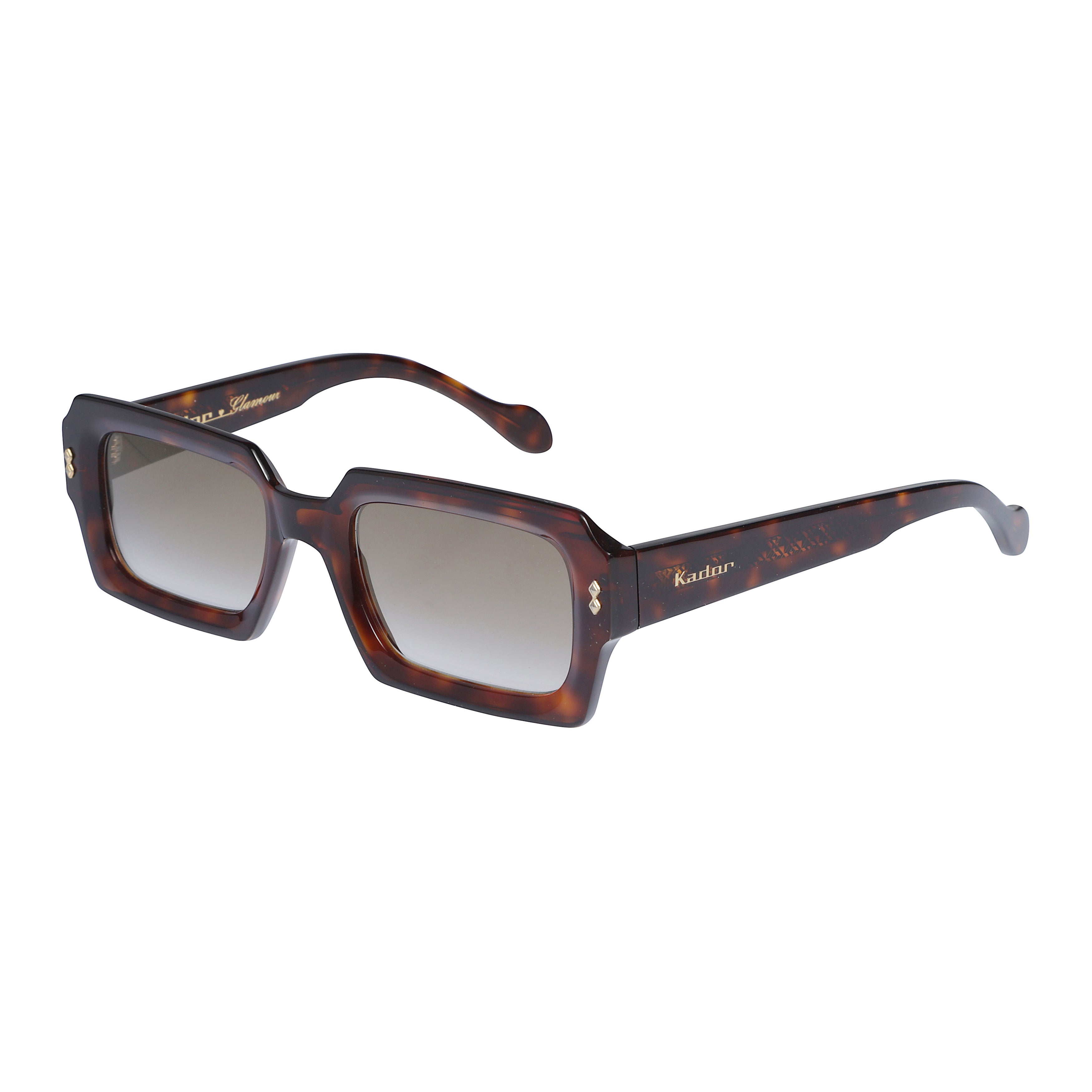 Evy Glamour Bold Rectangular Tortoiseshell Sunglasses with Gradient Lenses