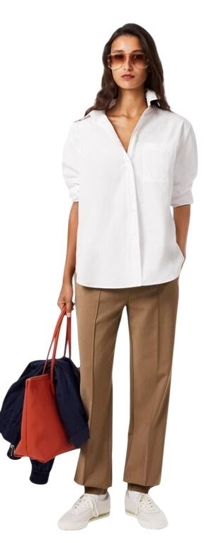 Timeless Oversized Cotton Poplin Shirt with Stripes